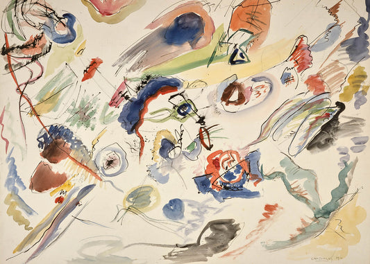 Kandinsky - Primo acquerello astratto | Stampa piatta HD o in 3D