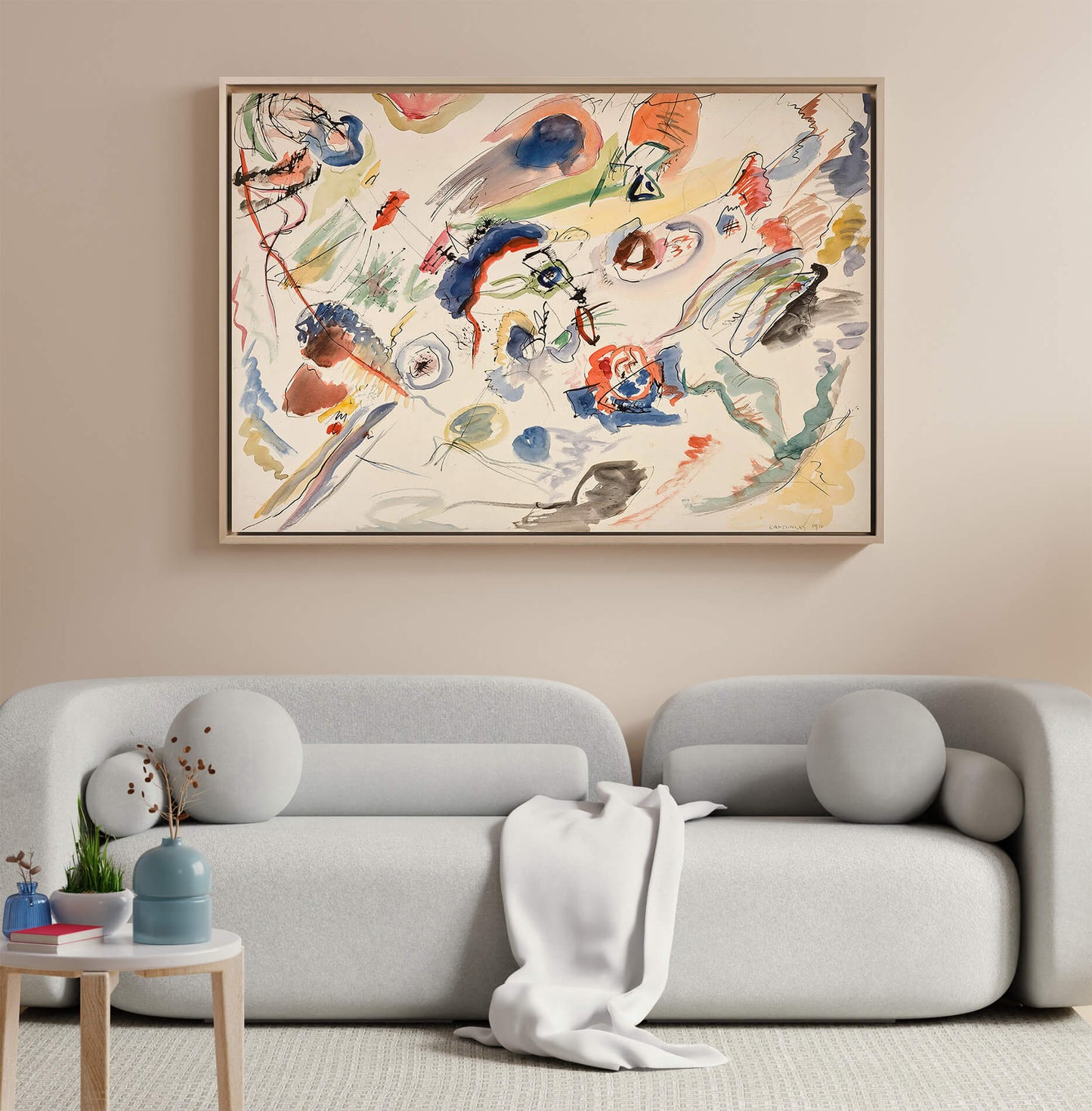 Kandinsky- Primo acquerello astratto | Stampa piatta HD o in 3D