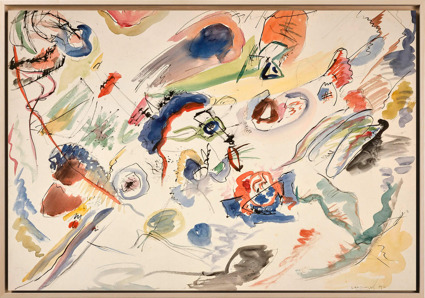 Kandinsky- Primo acquerello astratto | Stampa piatta HD o in 3D