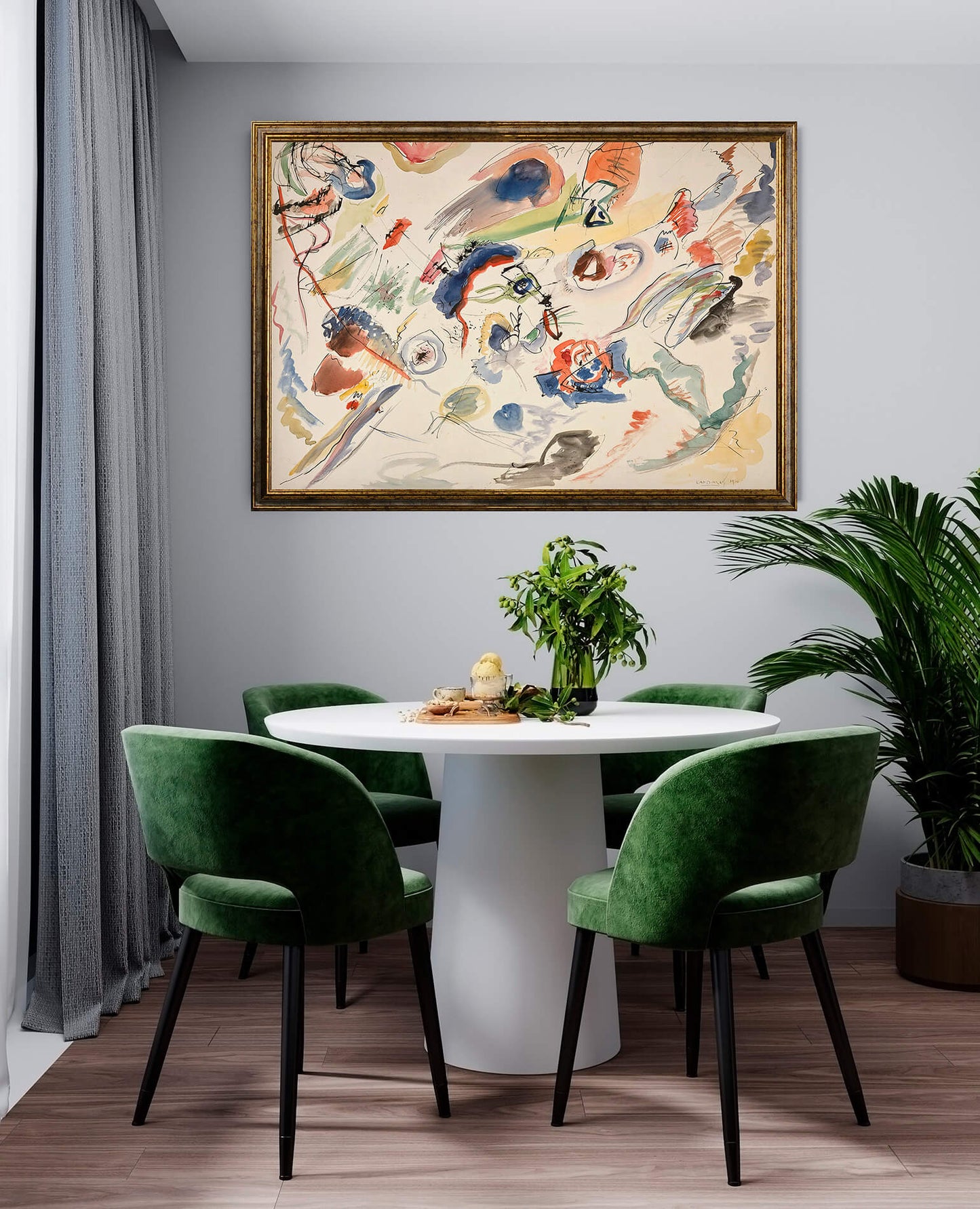 Kandinsky- Primo acquerello astratto | Stampa piatta HD o in 3D
