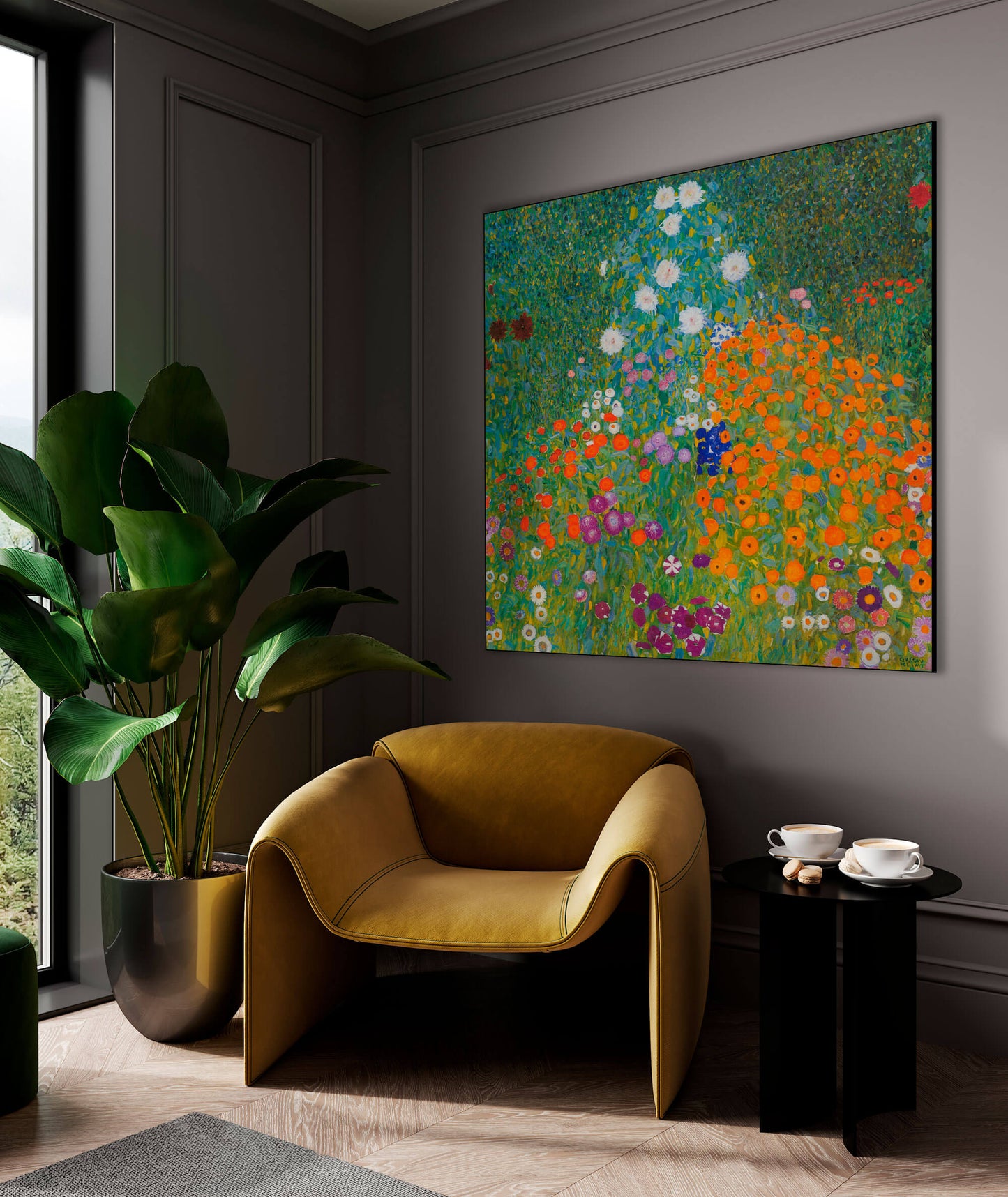 Klimt - Giardino fiorito | Stampa piatta HD o in 3D