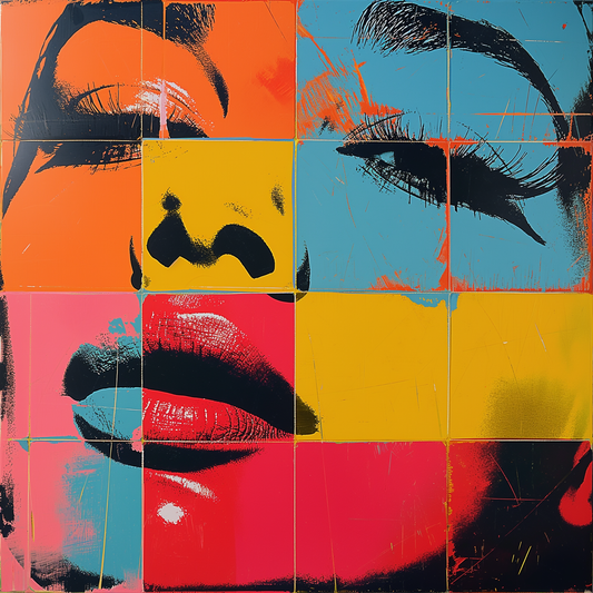 Pop art - Disegno laterale volto donna ispirato a Andy Warhol