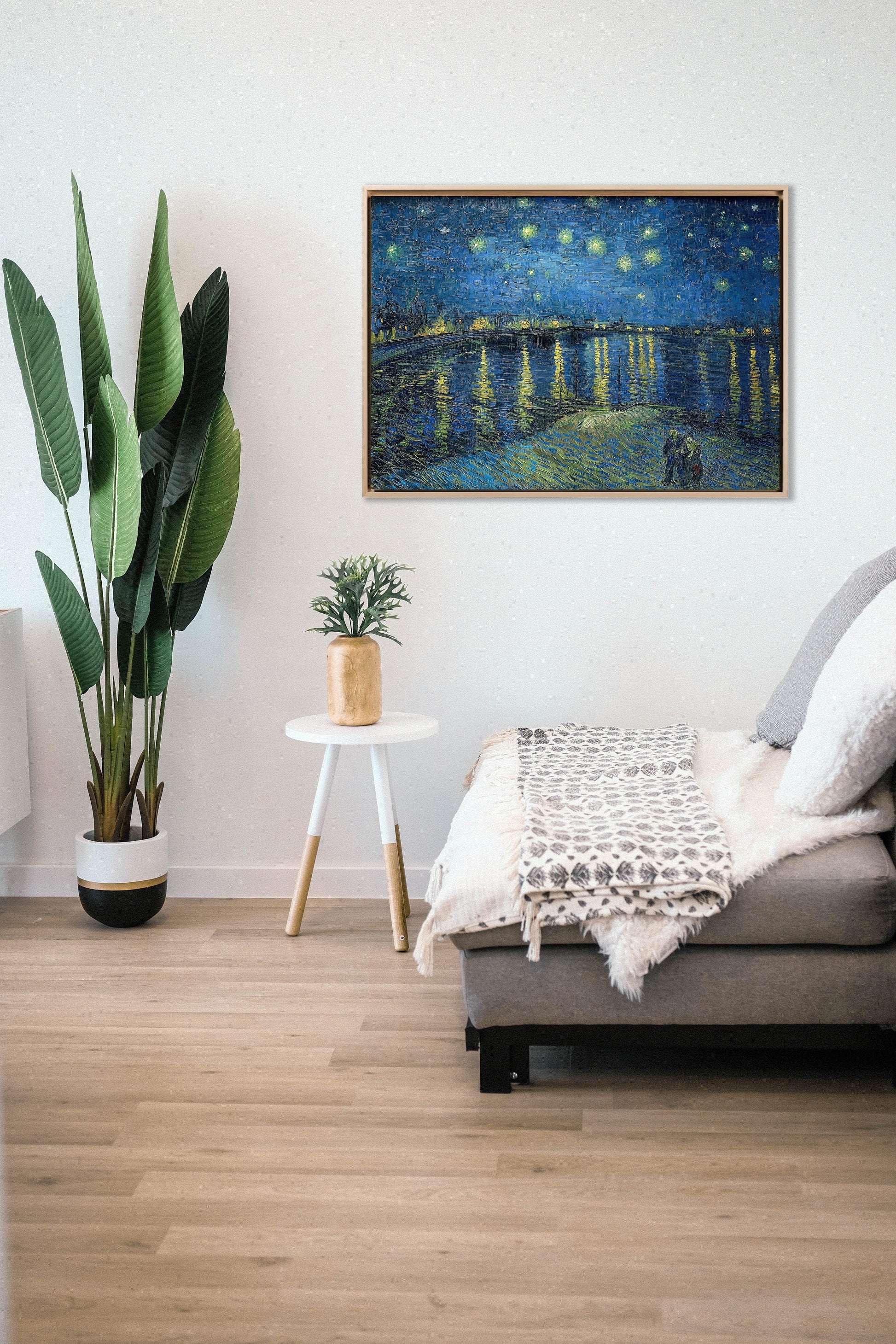 Van Gogh - Notte stellata sul Rodano | Stampa piatta HD o in 3D - Materico