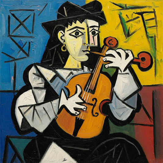 Ispirazione Picasso - Donna con violino | Stampa piatta HD o in 3D