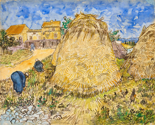 Van Gogh - Cataste di grano | Stampa piatta HD o in 3D - Materico