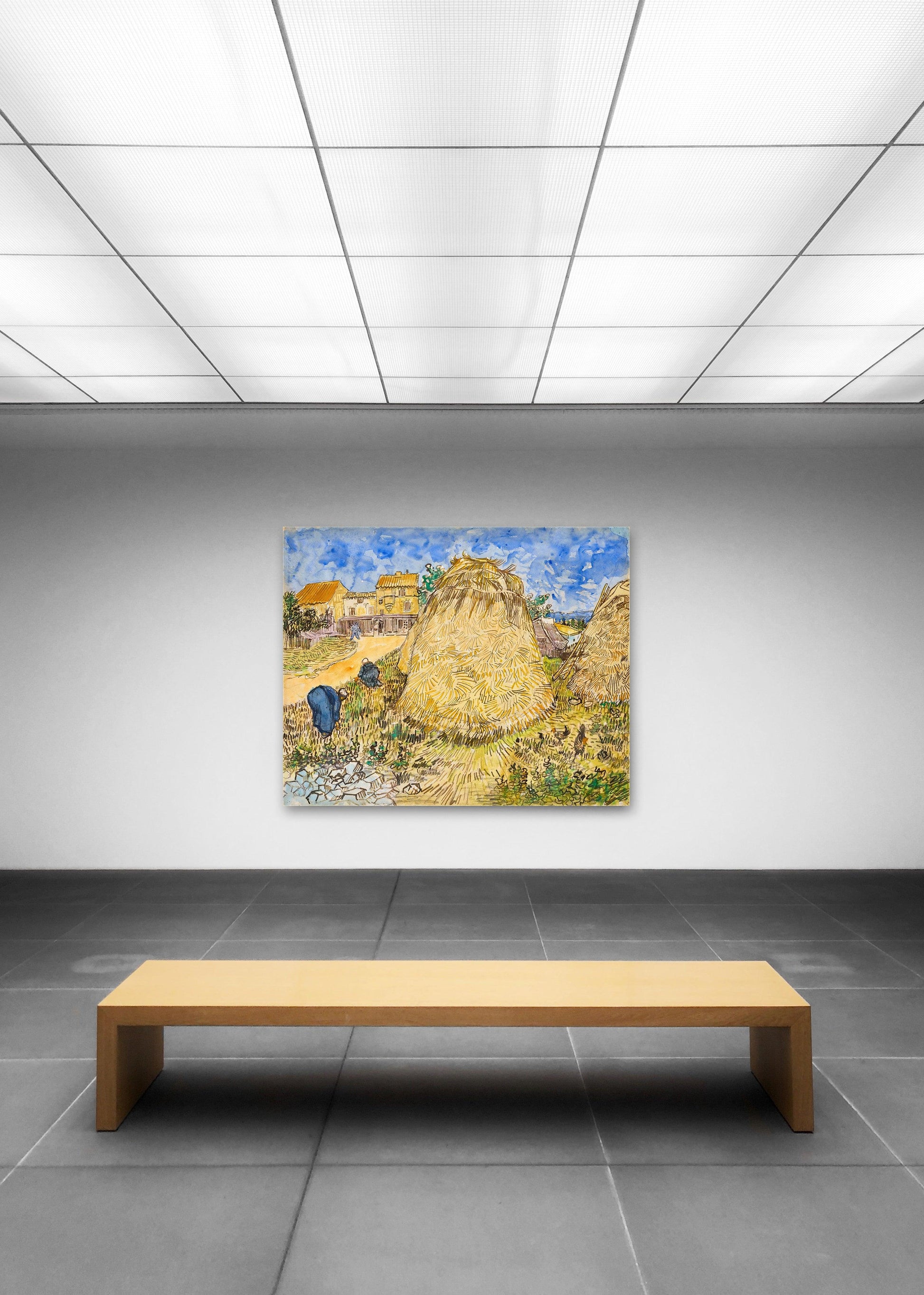 Van Gogh - Cataste di grano | Stampa piatta HD o in 3D - Materico
