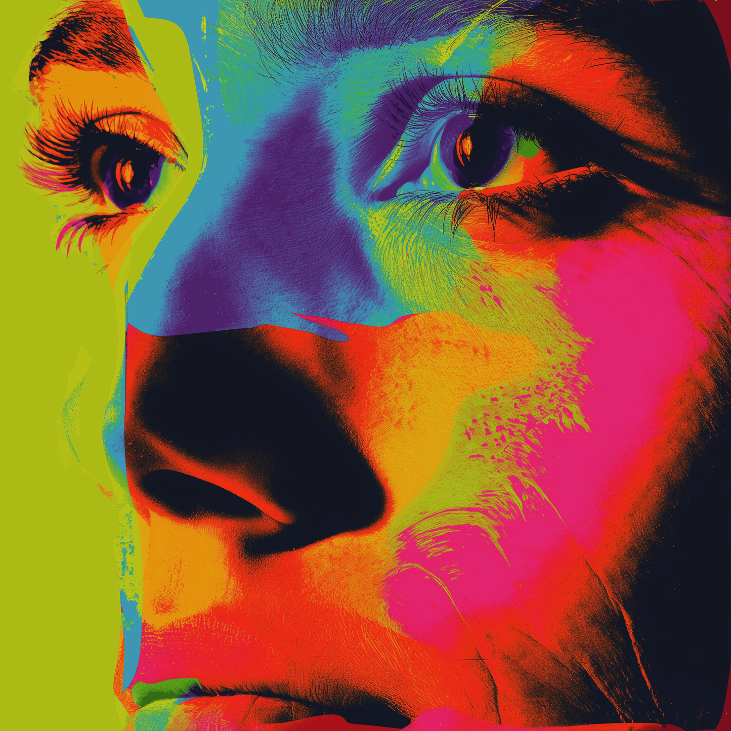 Pop art - Volto ispirato a Andy Warhol | Effetto lucido - Materico