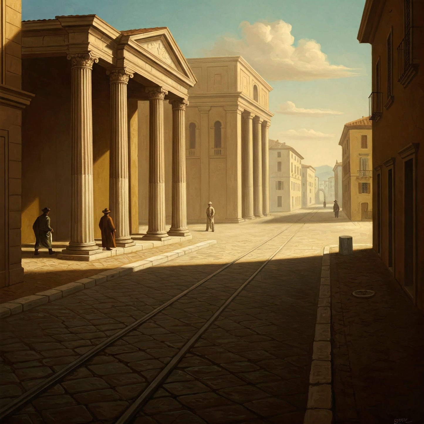 Ispirazione De Chirico - Paesaggio | Stampa piatta HD o in 3D
