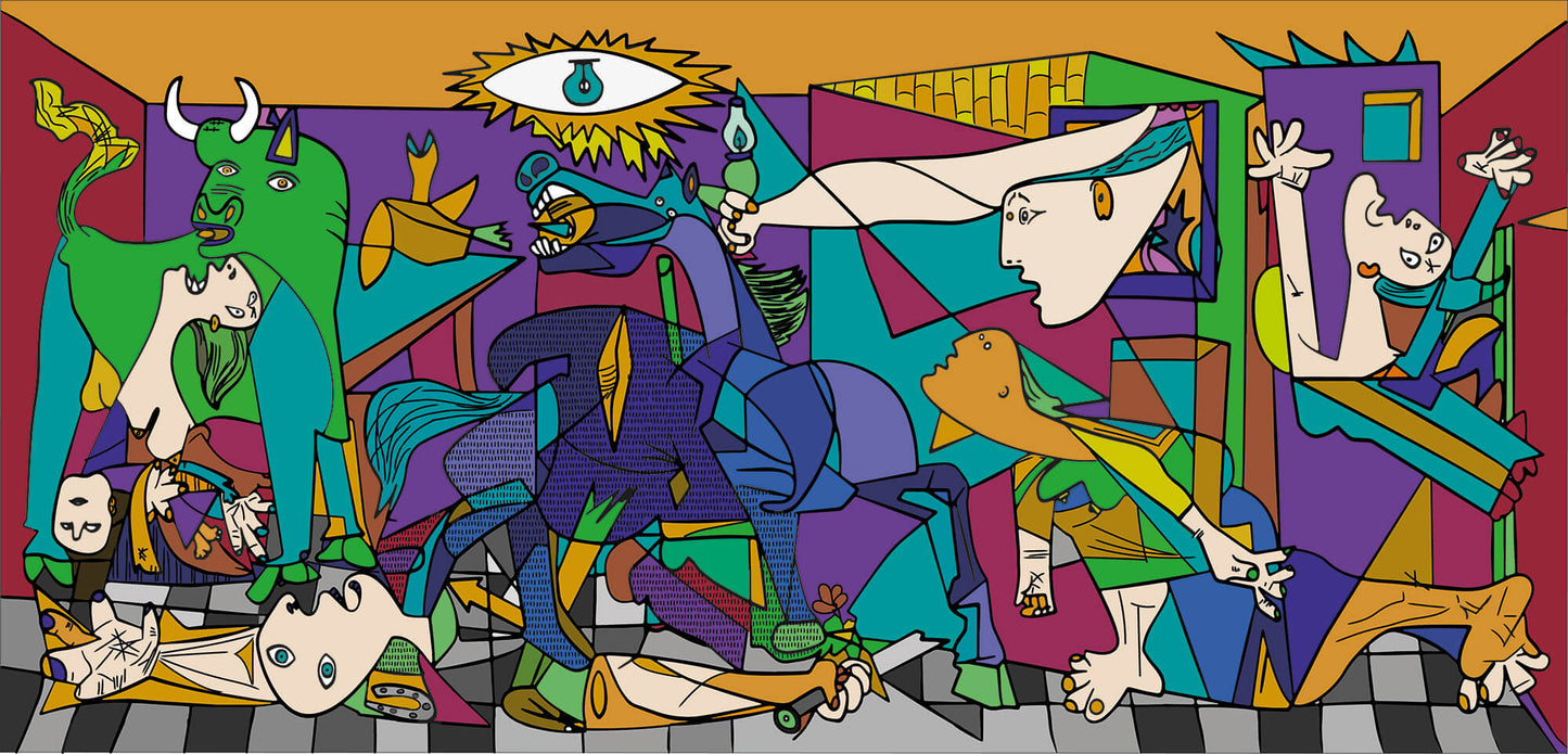 Ispirazione Picasso - Guernica Pop 3 | Stampa piatta HD o in 3D