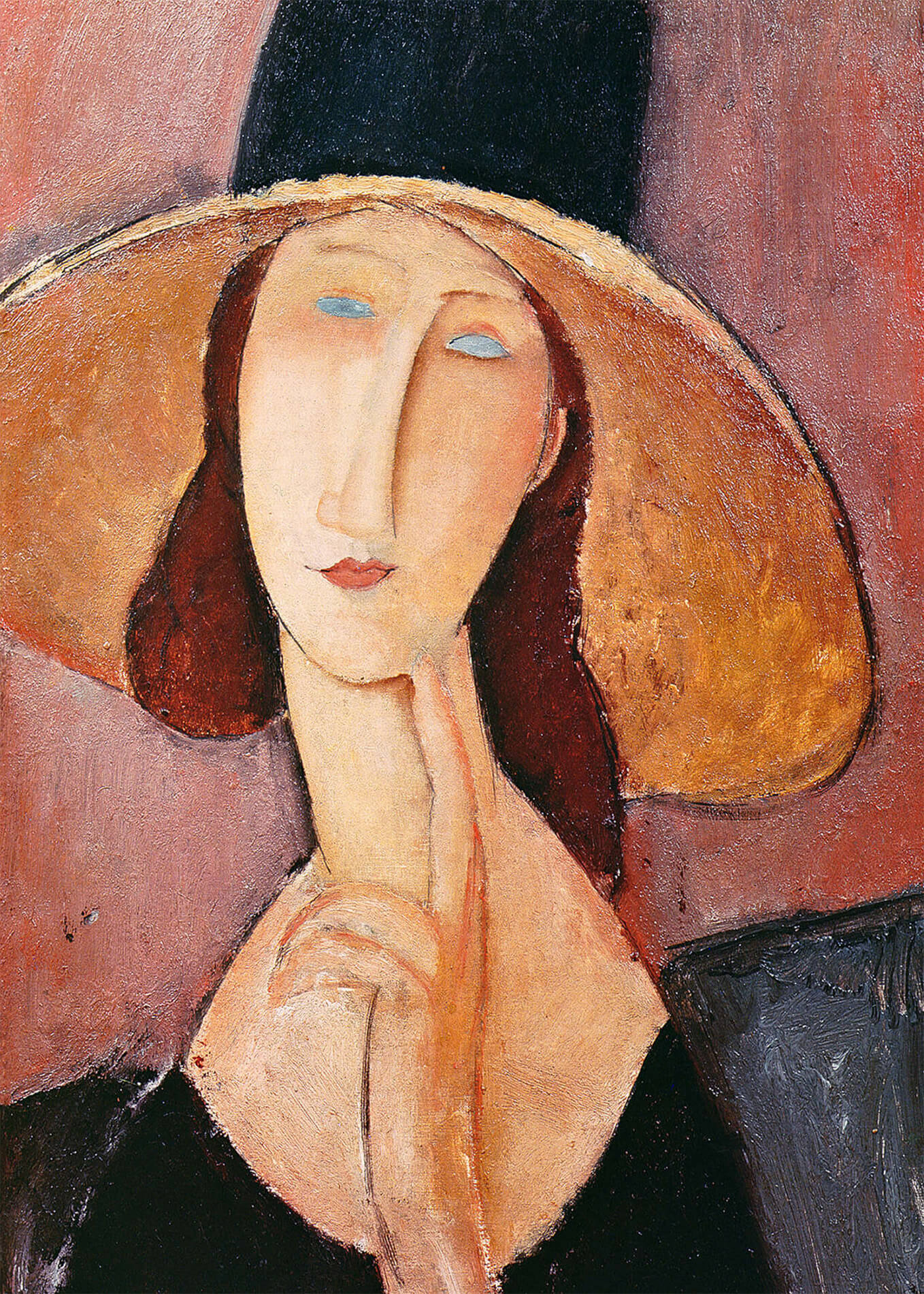 Modigliani - Jeanne Huberterne con cappello | Stampa piatta HD o in 3D