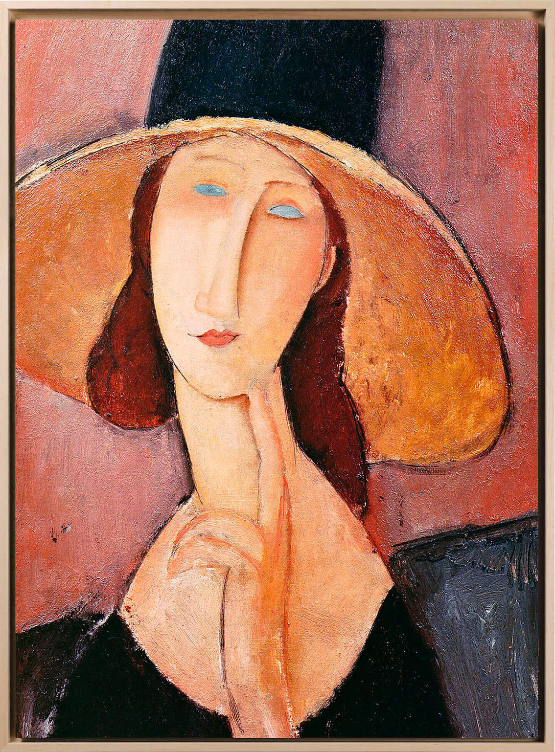 Modigliani - Jeanne Huberterne con cappello | Stampa piatta HD o in 3D