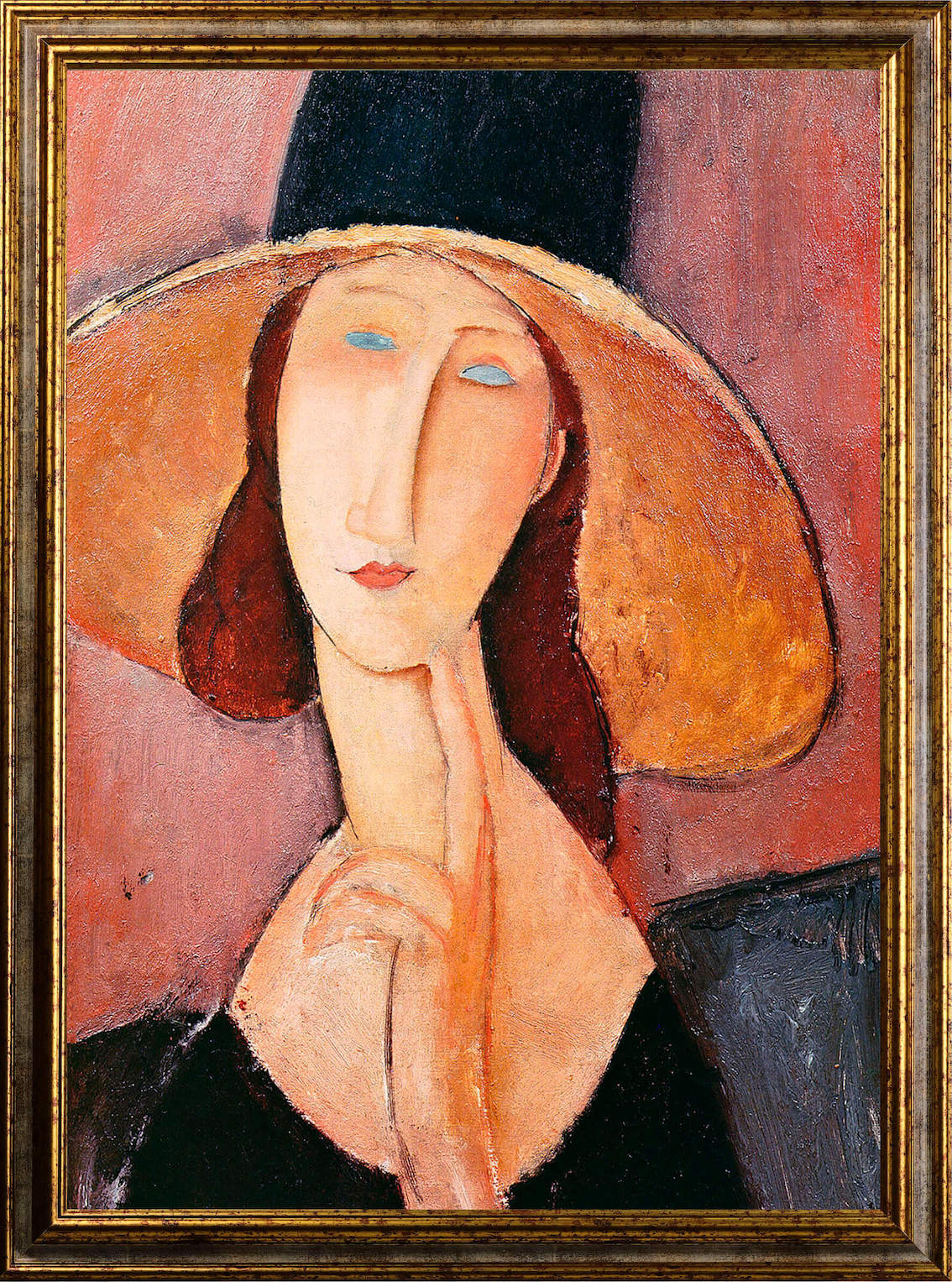Modigliani - Jeanne Huberterne con cappello | Stampa piatta HD o in 3D