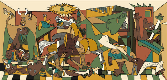 Ispirazione Picasso - Guernica in stile barocco | Stampa piatta HD o in 3D
