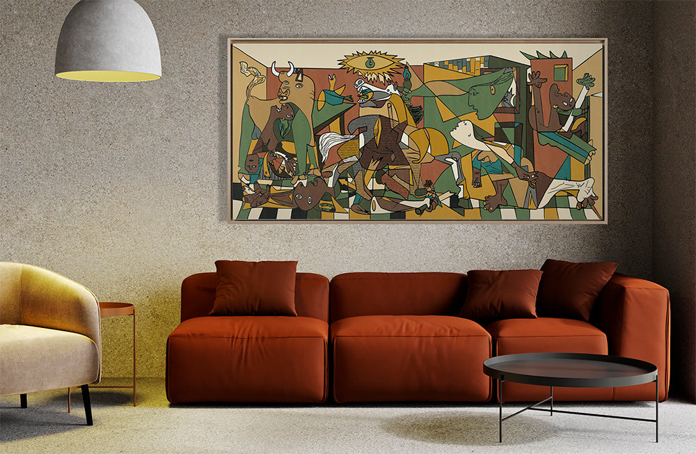 Ispirazione Picasso - Guernica in stile barocco | Stampa piatta HD o in 3D