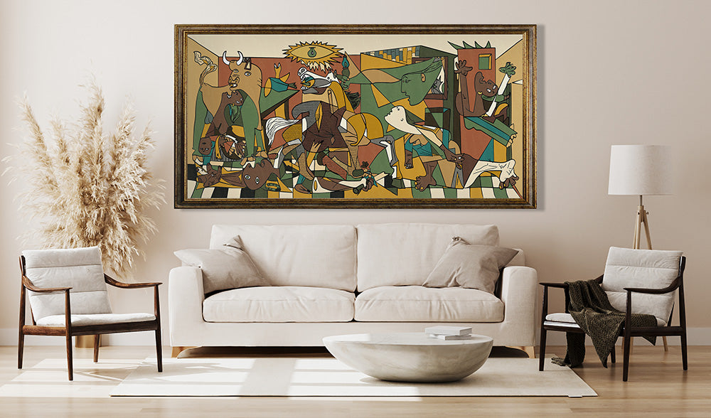 Ispirazione Picasso - Guernica in stile barocco | Stampa piatta HD o in 3D