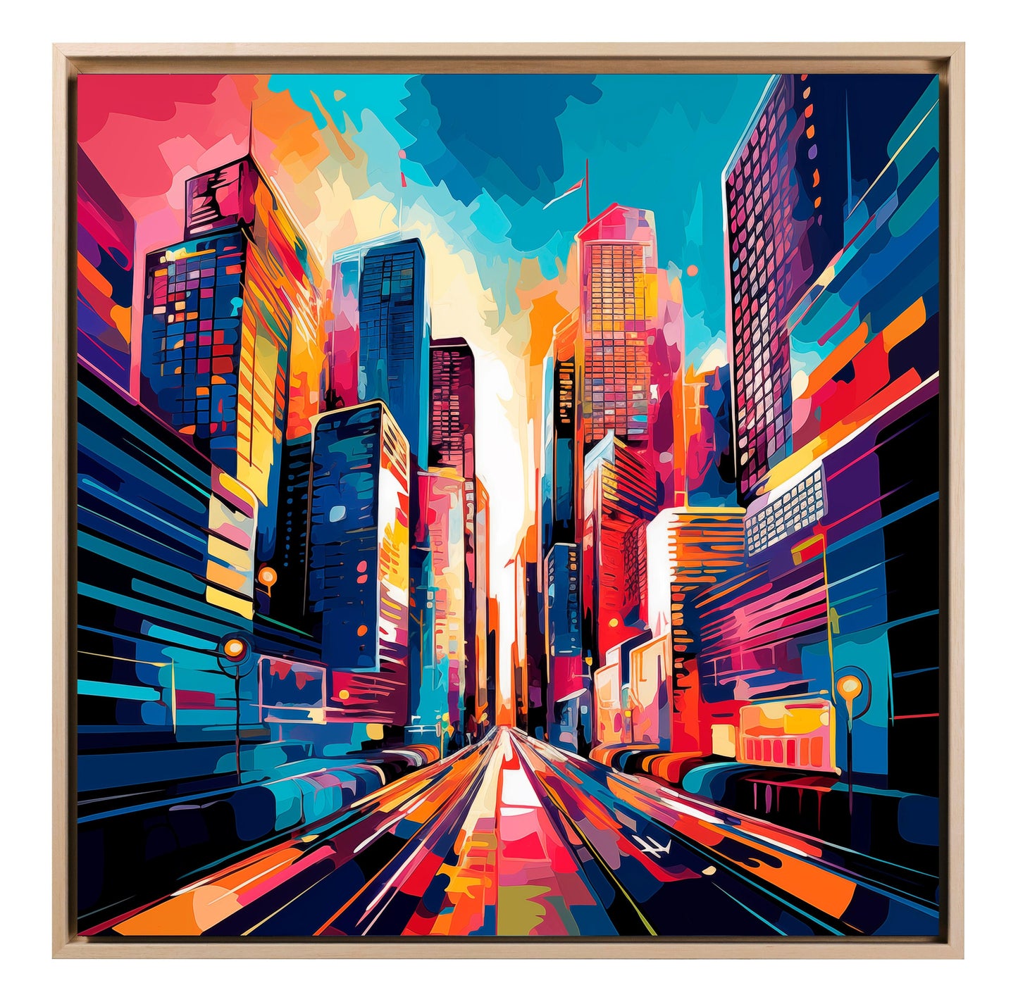 Pop art - Città americana in stile pop art | Stampa piatta HD o in 3D - Materico