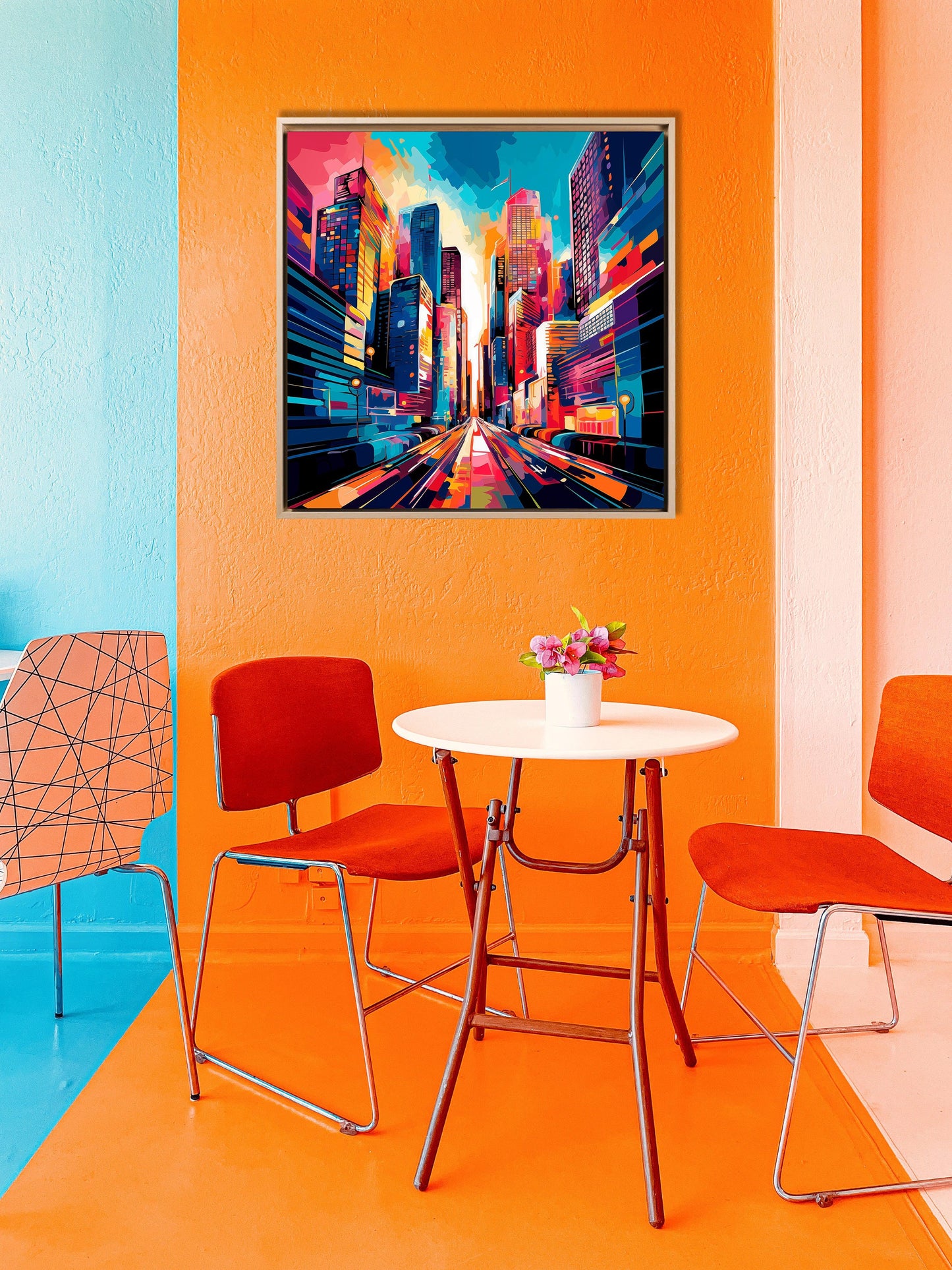 Pop art - Città americana in stile pop art | Stampa piatta HD o in 3D - Materico