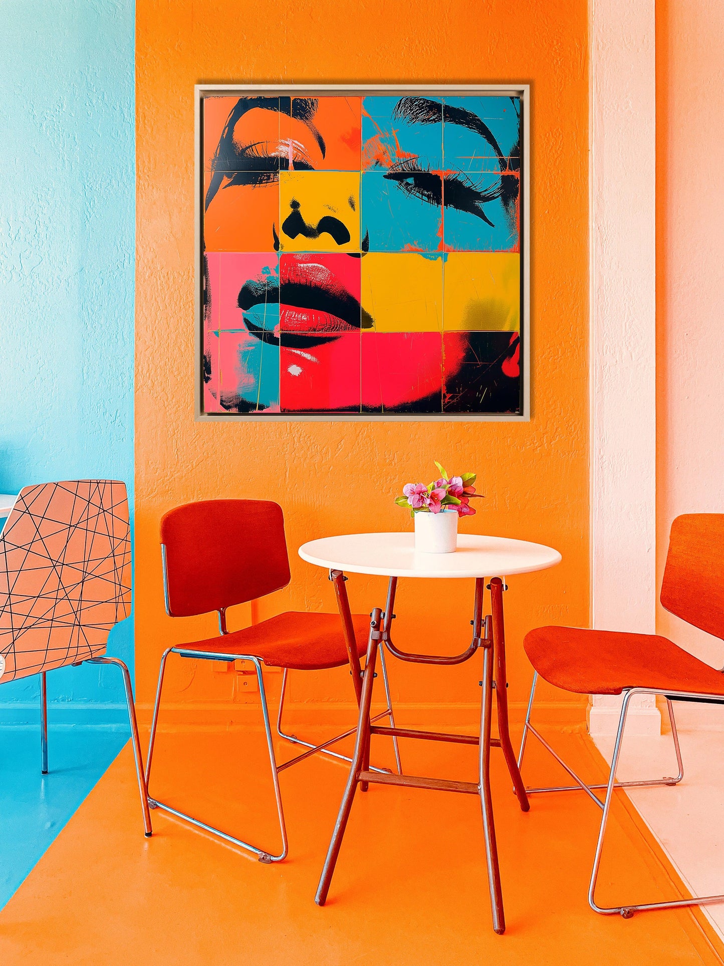 Pop art - Disegno laterale volto donna ispirato a Andy Warhol | Effetto lucido - Materico