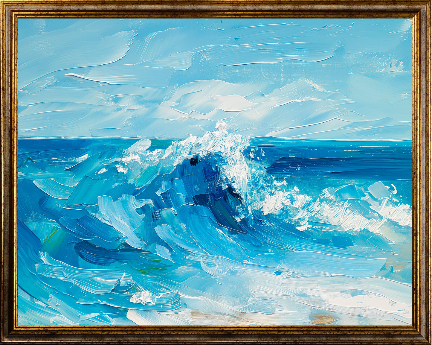 Natura - Onde del mare blu | Stampa piatta HD o in 3D - Materico