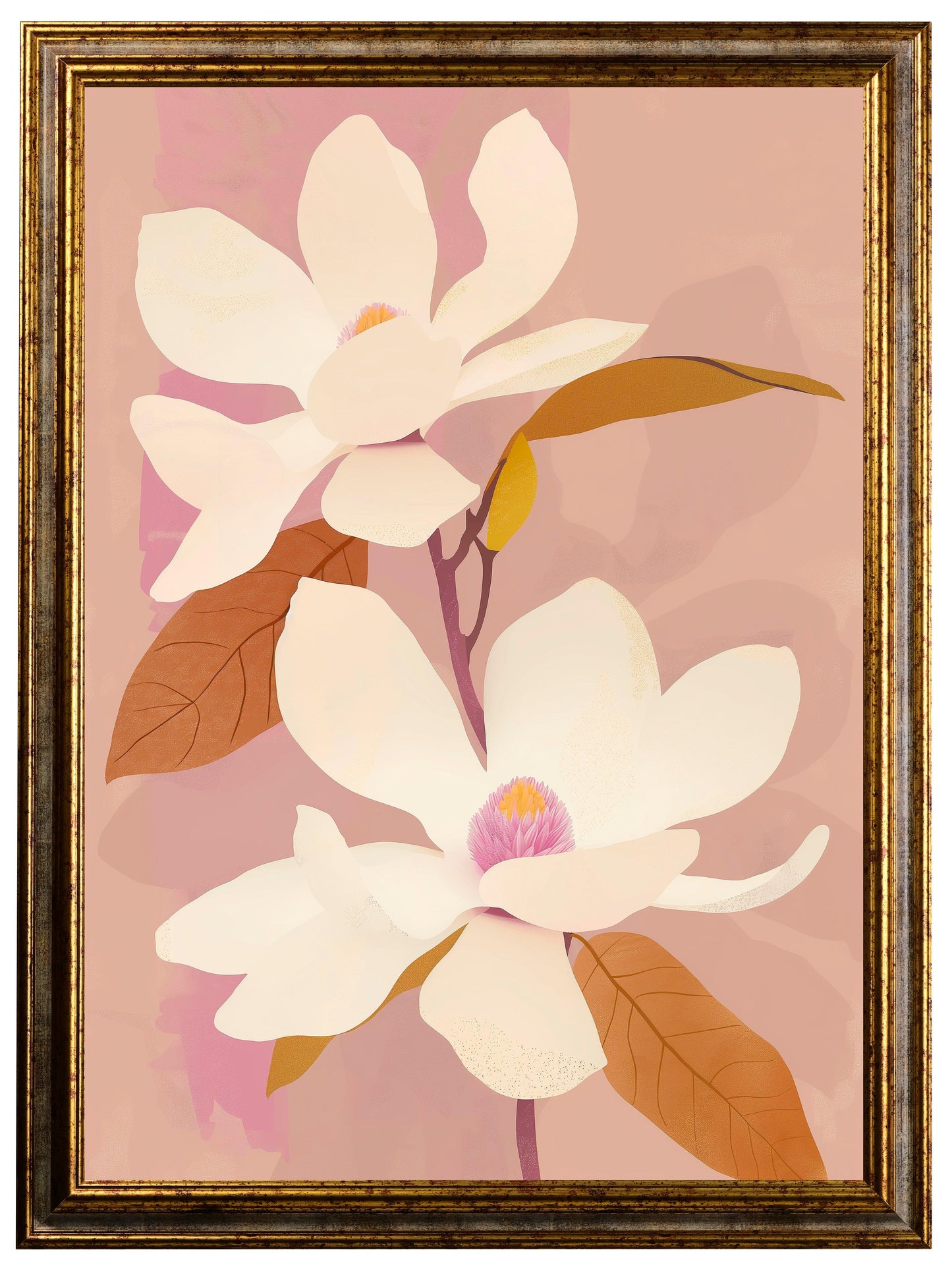 Minimal - Quadro lucido Fiori rosa | Effetto lucido - Materico