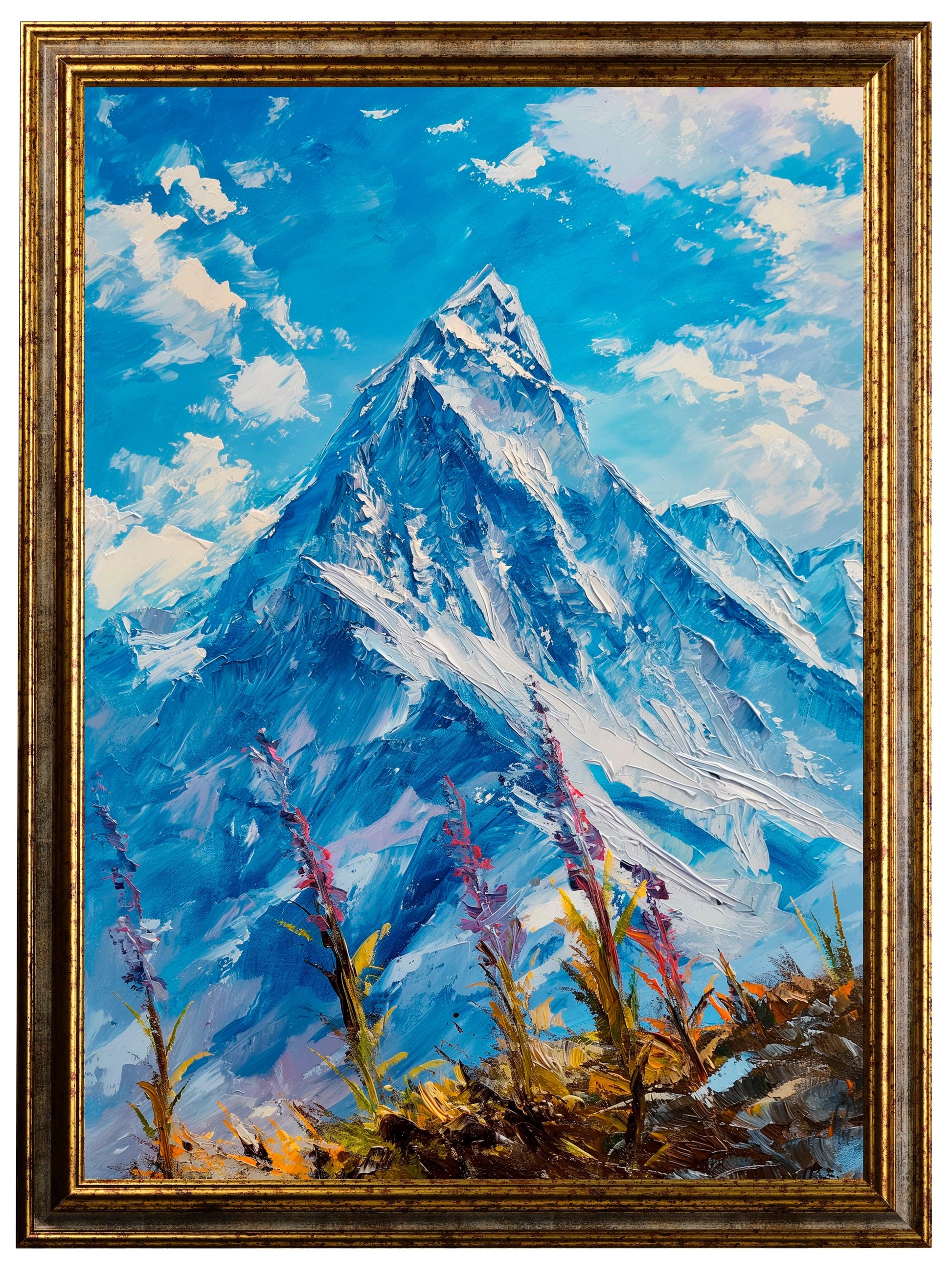 Natura - Monte Everest stile impressionismo | Stampa piatta HD o in 3D - Materico