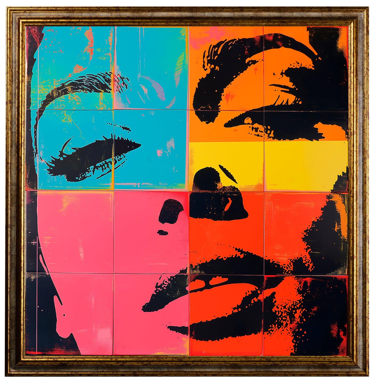 Pop art - Disegno frontale volto donna ispirato a Andy Warhol | Effetto lucido - Materico