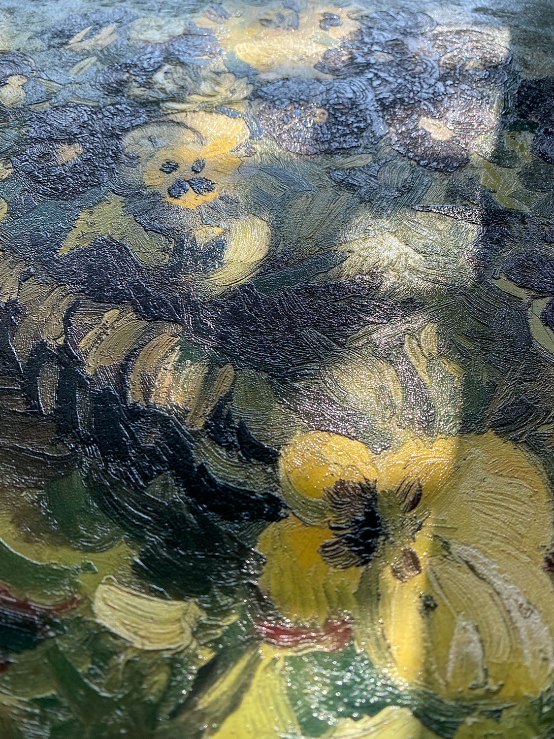Van Gogh -  Cestino di viole del pensiero su un piccolo tavolo | Stampa piatta HD o in 3D