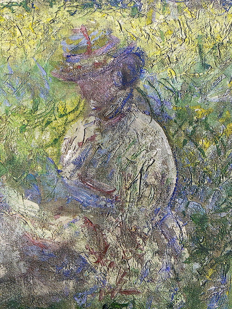Monet -Donna seduta sotto i salici | Stampa piatta HD o in 3D