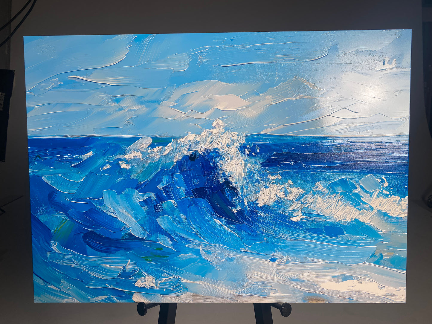Natur - Blaue Meereswellen | HD-Flach- oder 3D-Druck