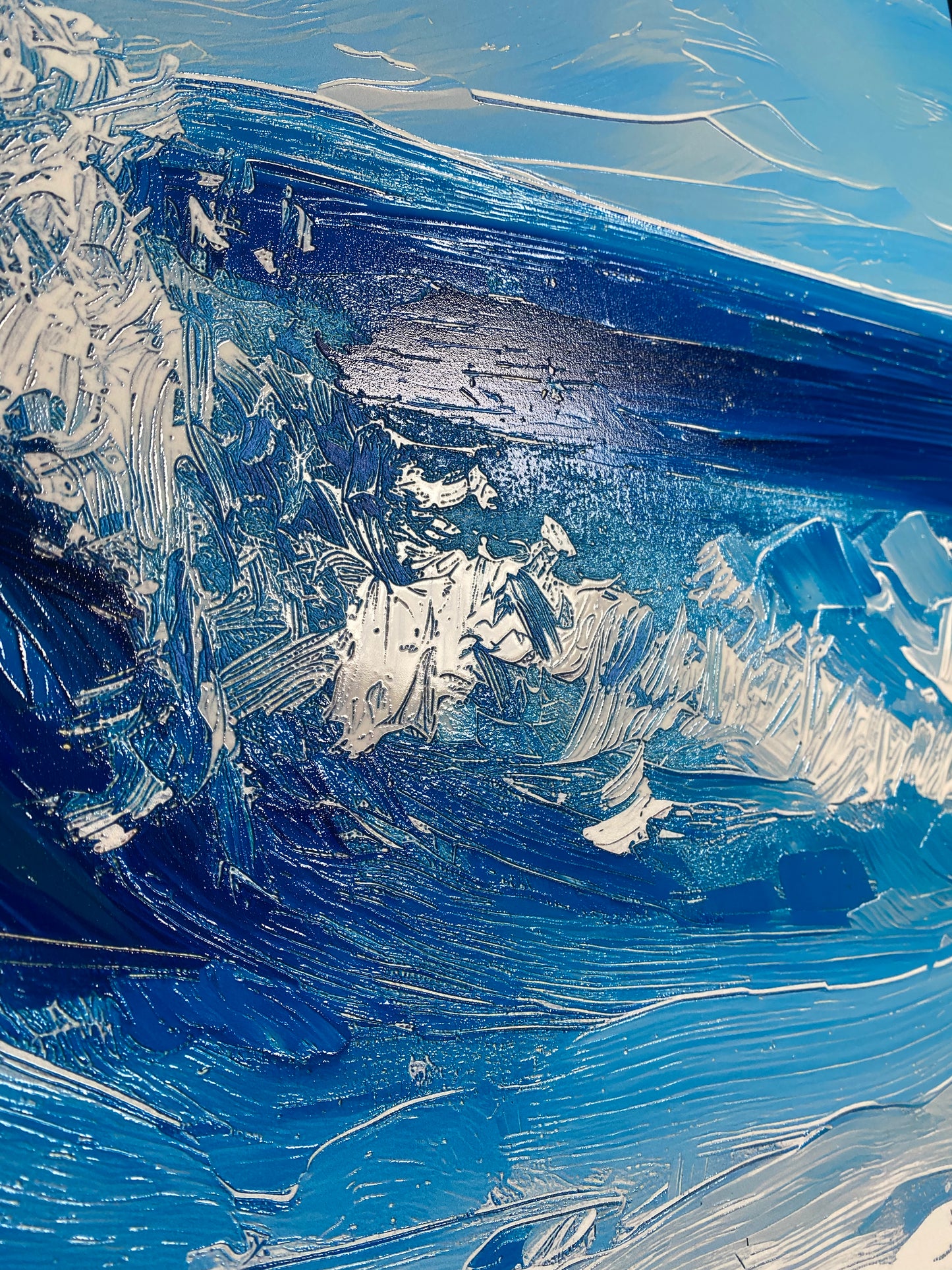 Natur - Blaue Meereswellen | HD-Flach- oder 3D-Druck