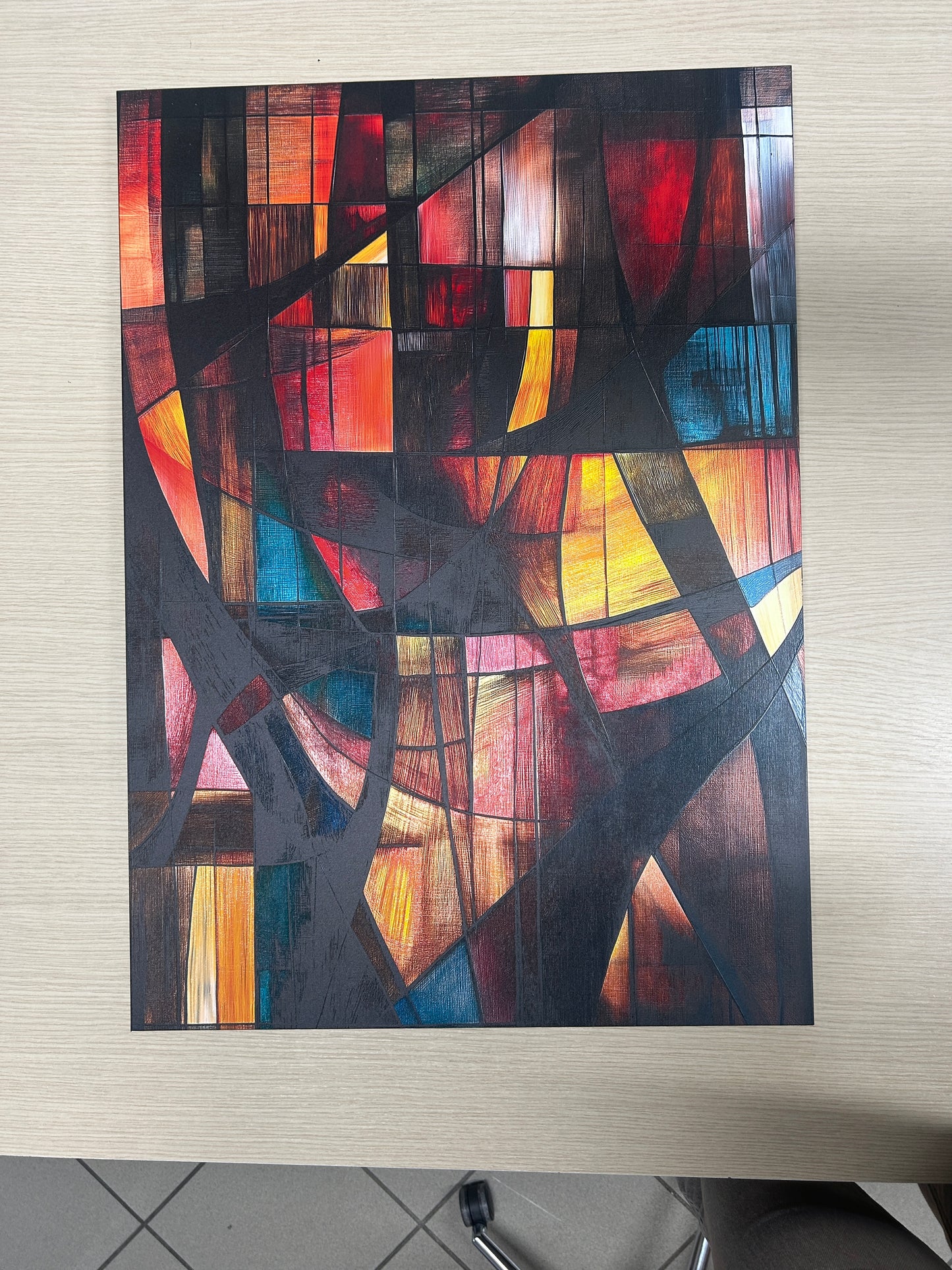Minimal - Holzlinien | HD-Flach- oder 3D-Druck