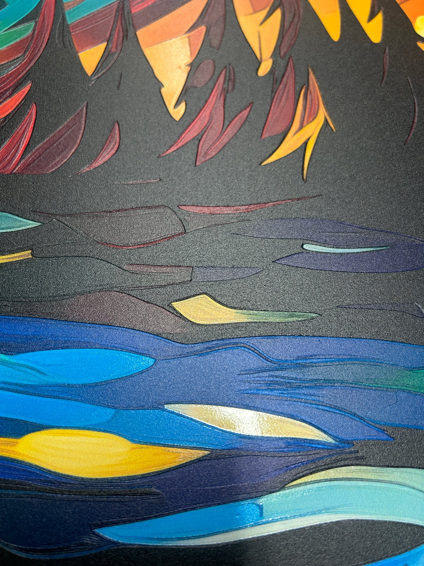 Fantasy - Disegno castello di Hogwarts in stile Van Gogh | Stampa piatta HD o in 3D