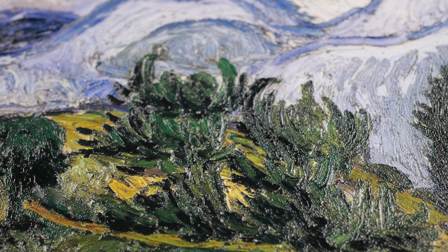 Van Gogh - Autoritratto con sfondo verde | Stampa piatta HD o in 3D - Materico