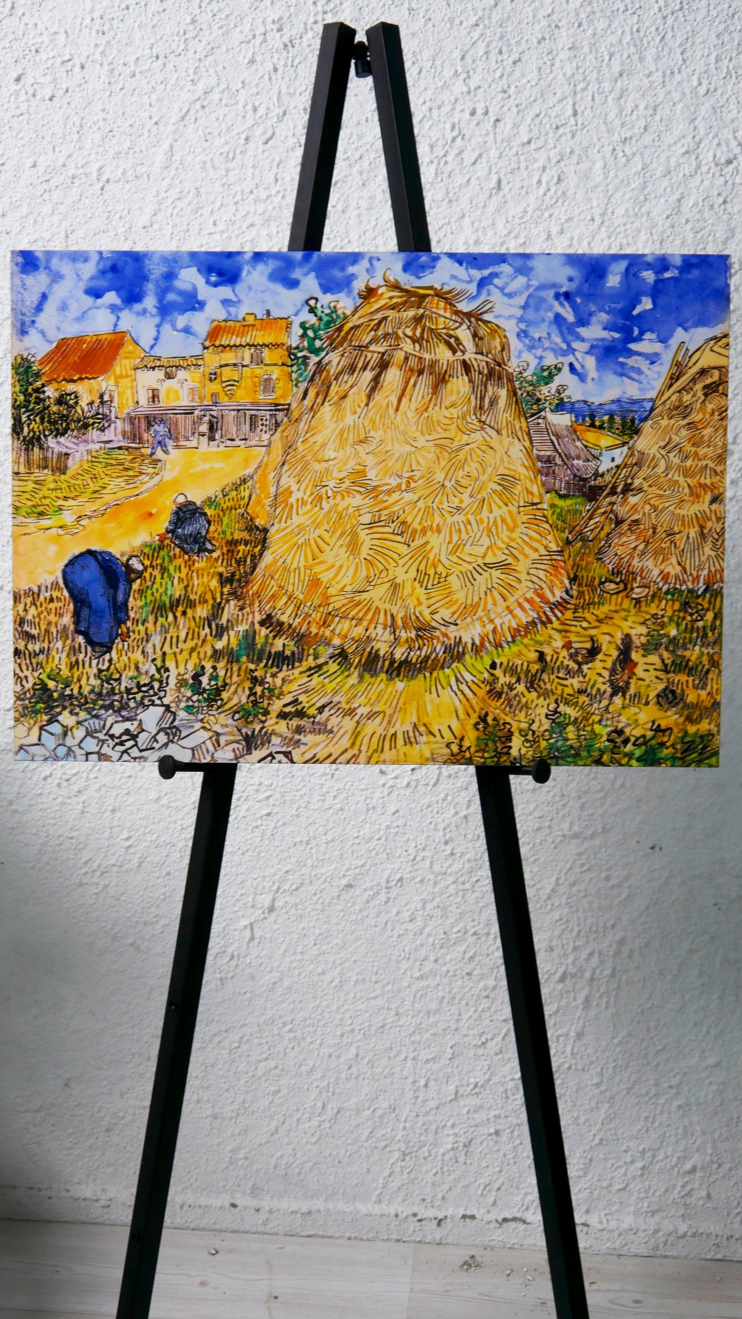 Van Gogh - Cataste di grano | Stampa piatta HD o in 3D - Materico