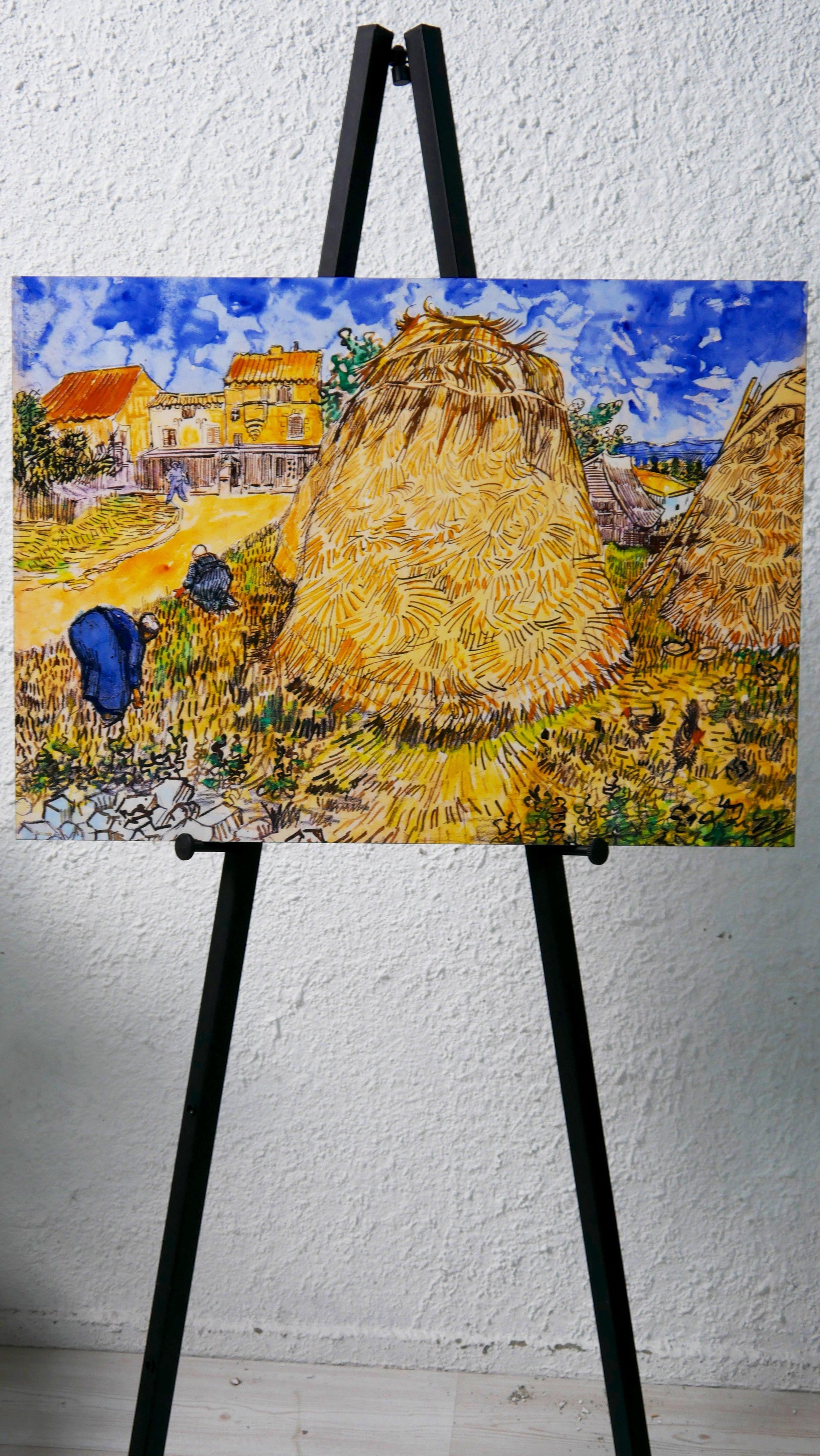 Van Gogh - Cataste di grano | Stampa piatta HD o in 3D - Materico