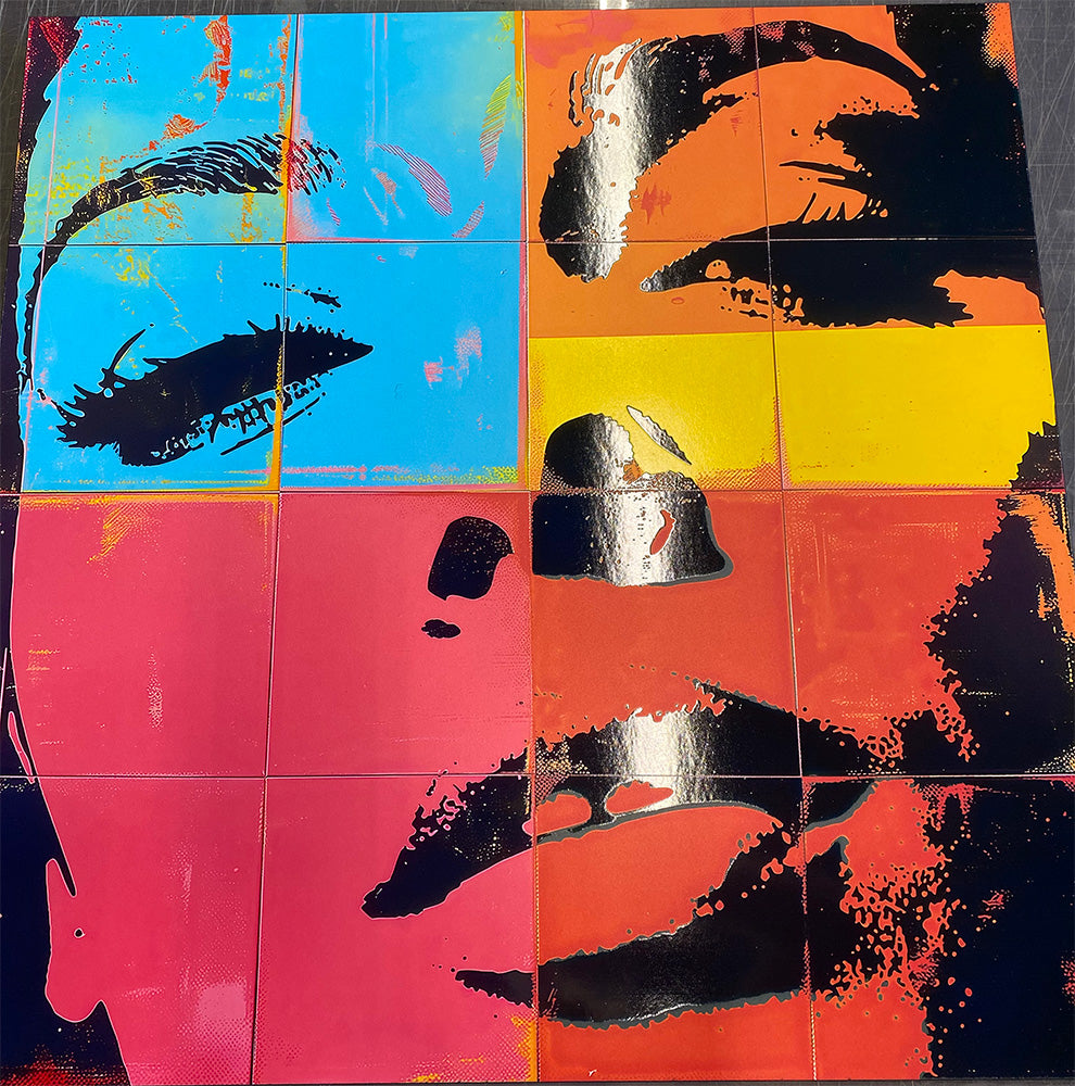 Pop art - Disegno frontale volto donna ispirato a Andy Warhol | Effetto lucido