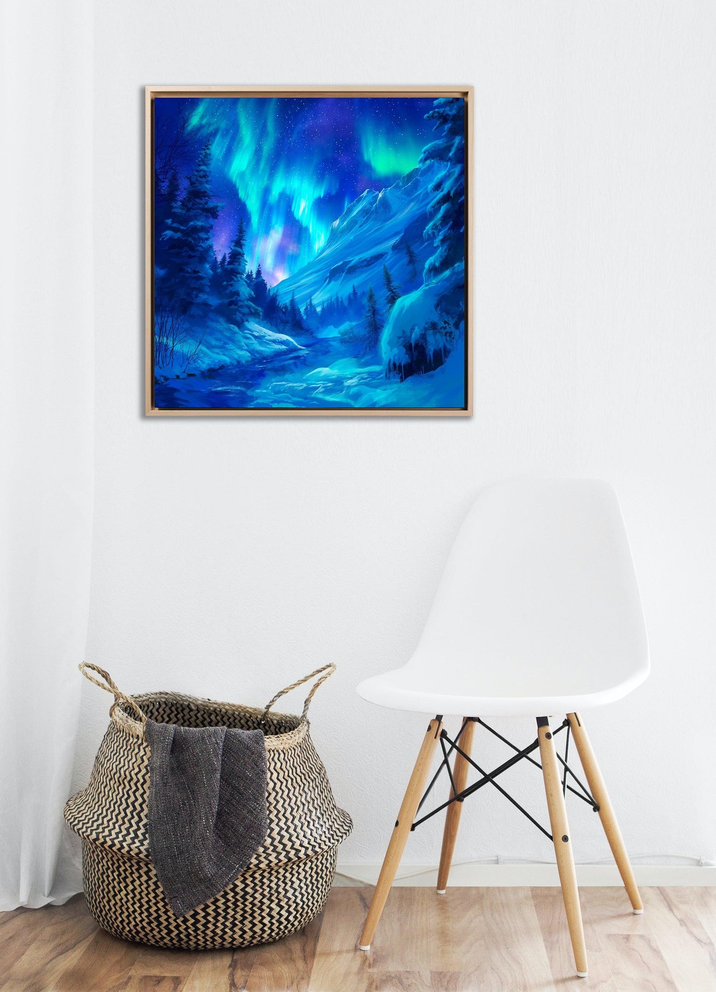 Natura - Aurora Boreale azzurra | Effetto lucido - Materico