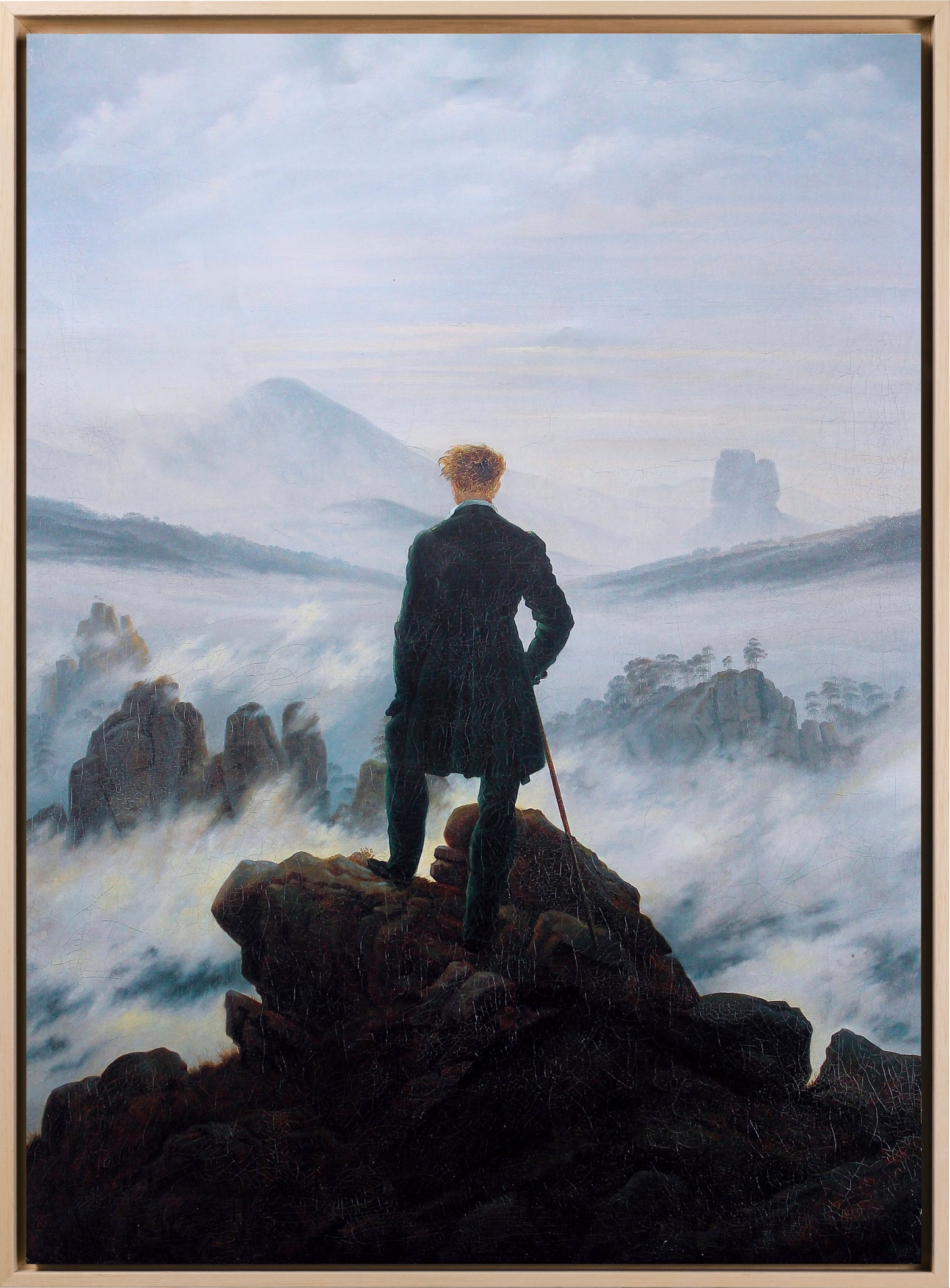 Friedrich - Viandante sul mare di nebbia | Stampa piatta HD o in 3D