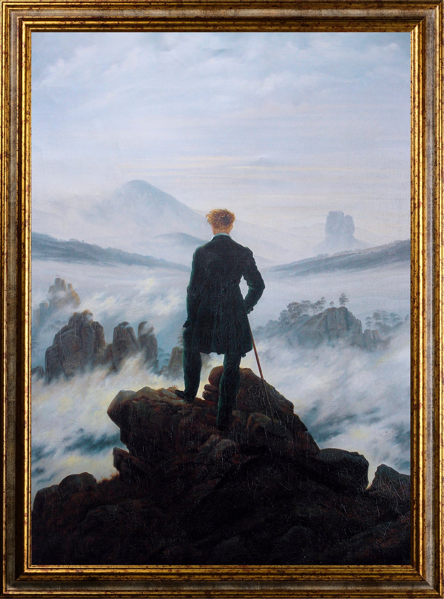 Friedrich - Viandante sul mare di nebbia | Stampa piatta HD o in 3D