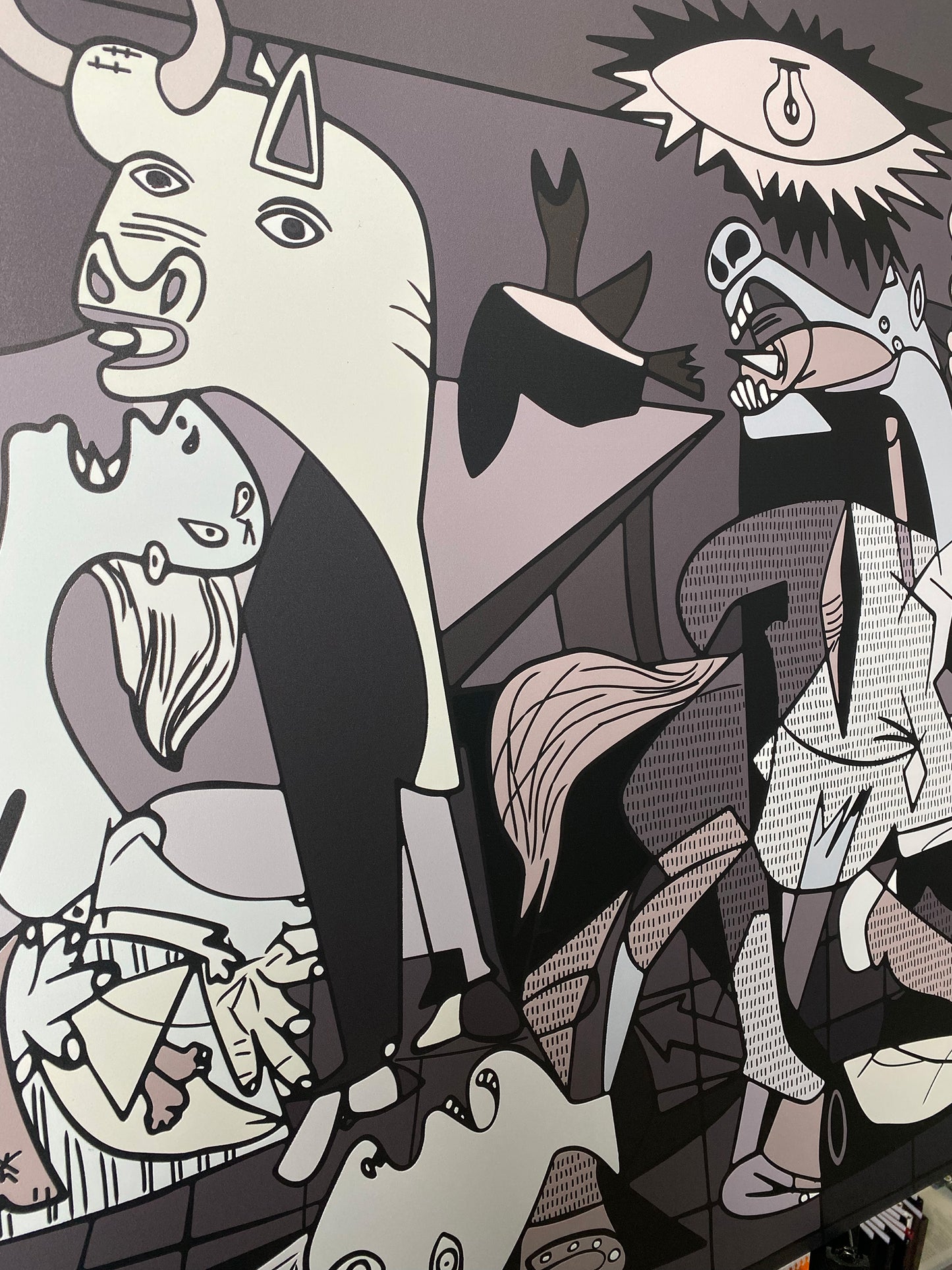 Picasso - Guernica monocromatico | Stampa piatta HD o in 3D