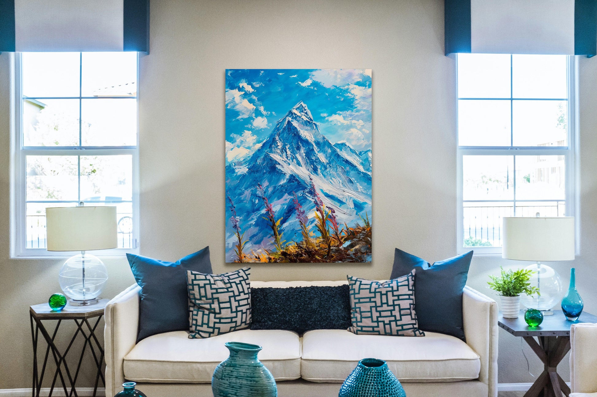 Natura - Monte Everest stile impressionismo | Stampa piatta HD o in 3D - Materico