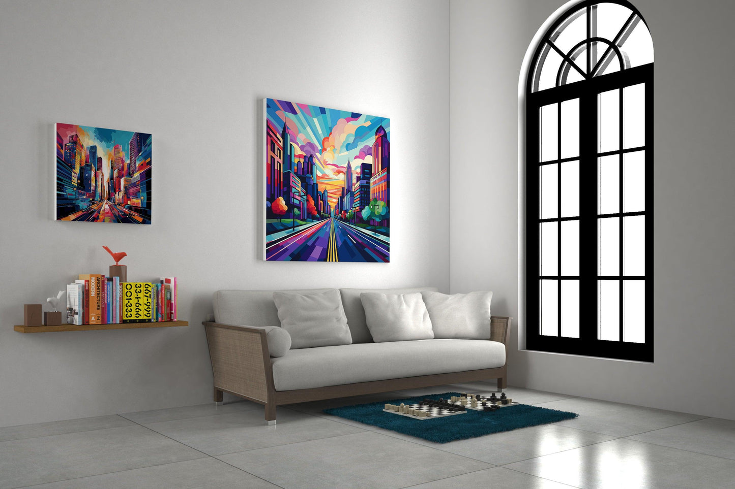 Pop art - Città americana | Stampa piatta HD o in 3D - Materico