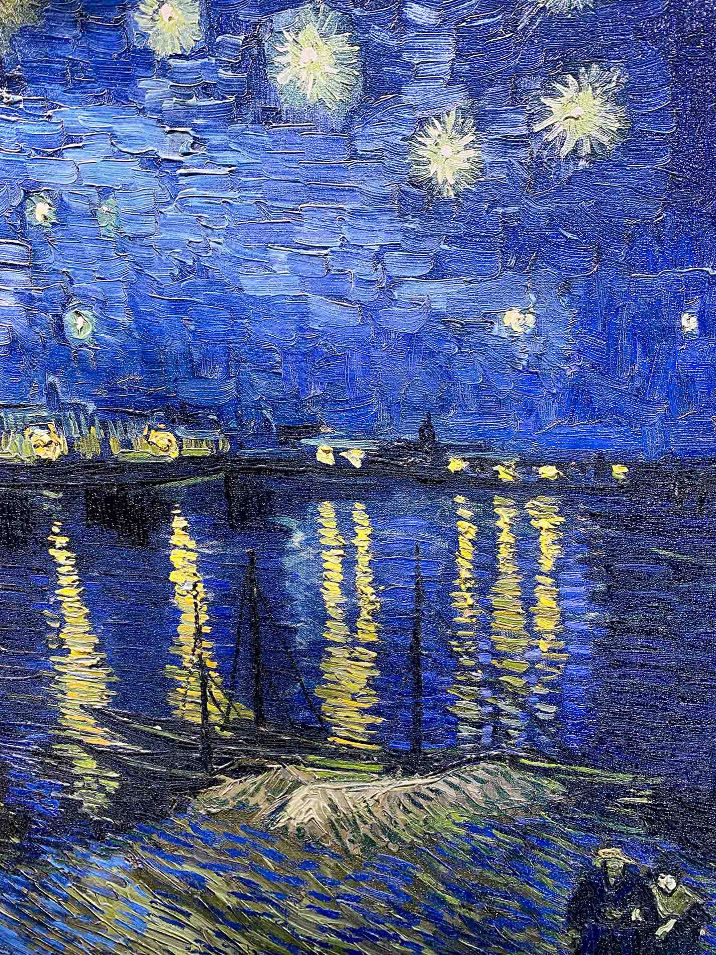 Van Gogh - Notte stellata sul Rodano | Stampa piatta HD o in 3D