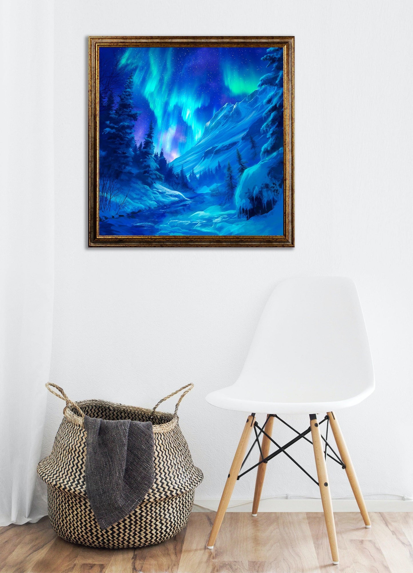 Natura - Aurora Boreale azzurra | Effetto lucido - Materico
