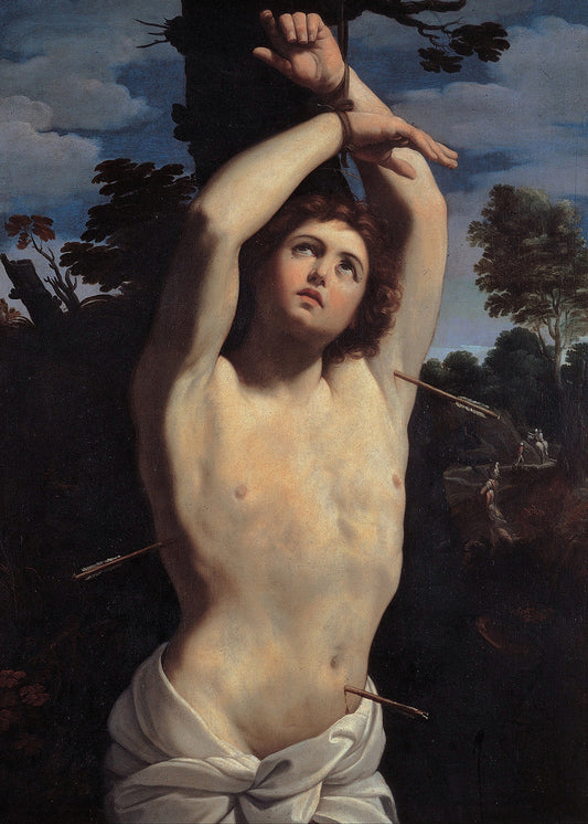 San Sebastiano di Guido Reni — quadro su pannello rigido Materico