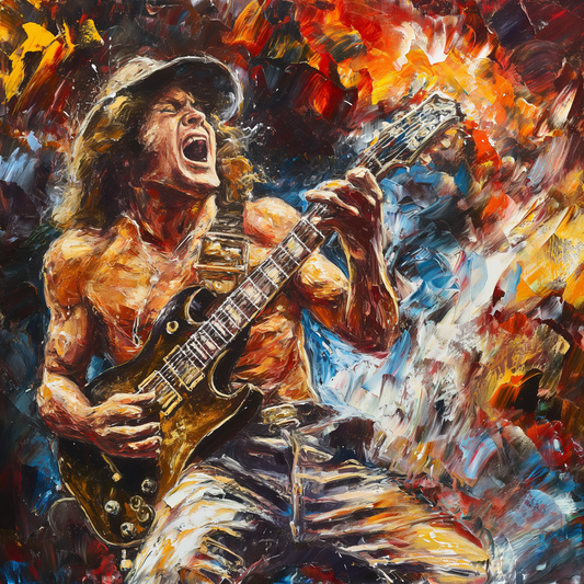 Sport e musica - ACDC Malcolm Young | Stampa piatta HD o in 3D