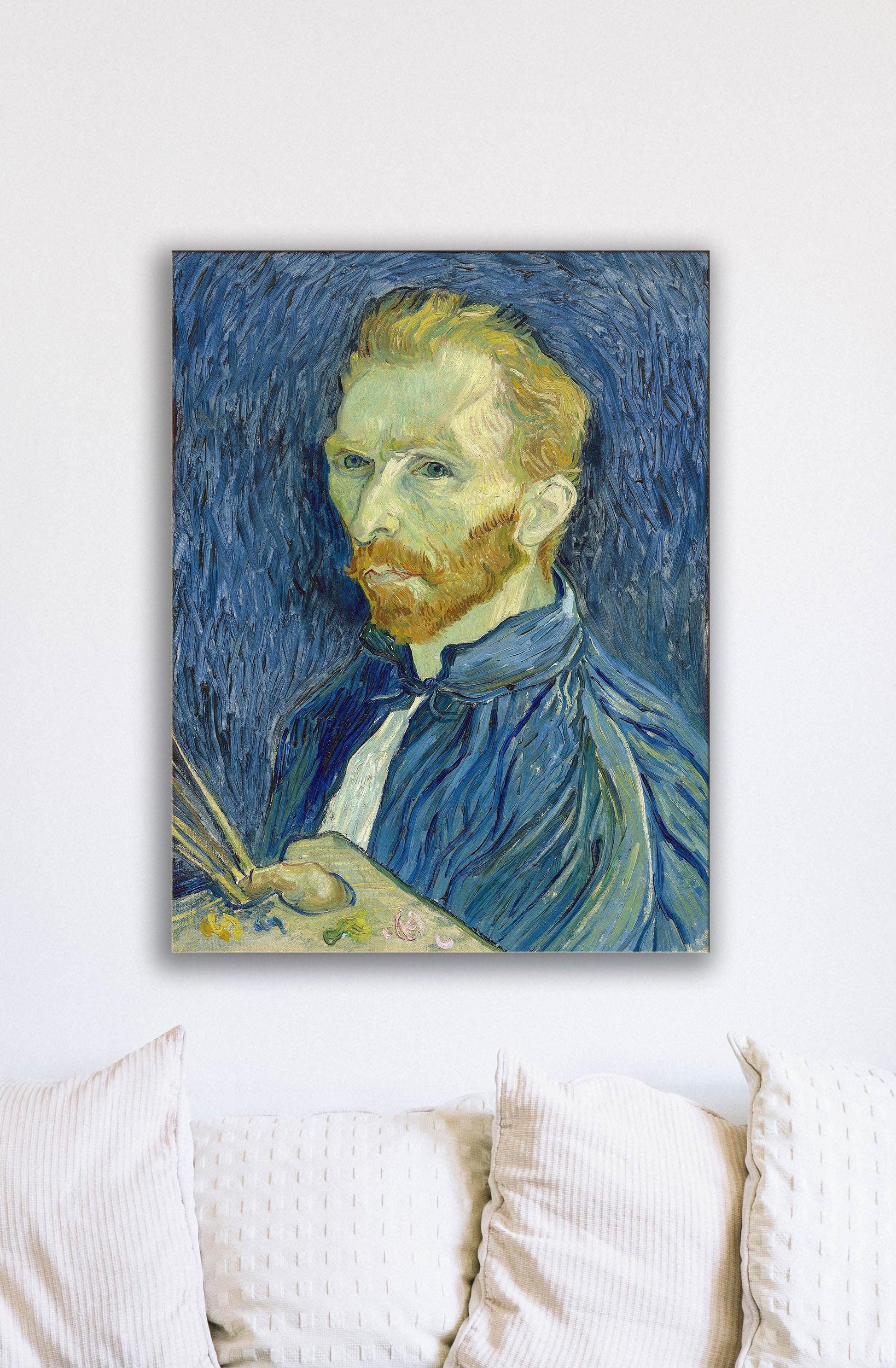 Van Gogh - Autoritratto blu | Stampa piatta HD o in 3D - Materico