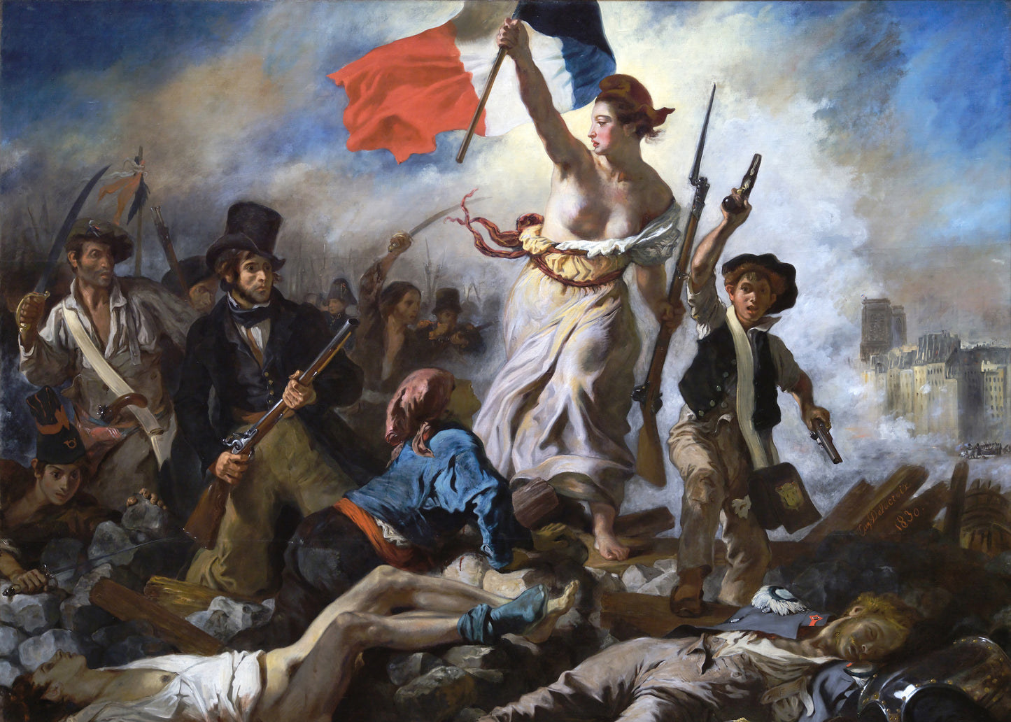 Delacroix - La libertà guida il popolo | Stampa piatta HD o in 3D