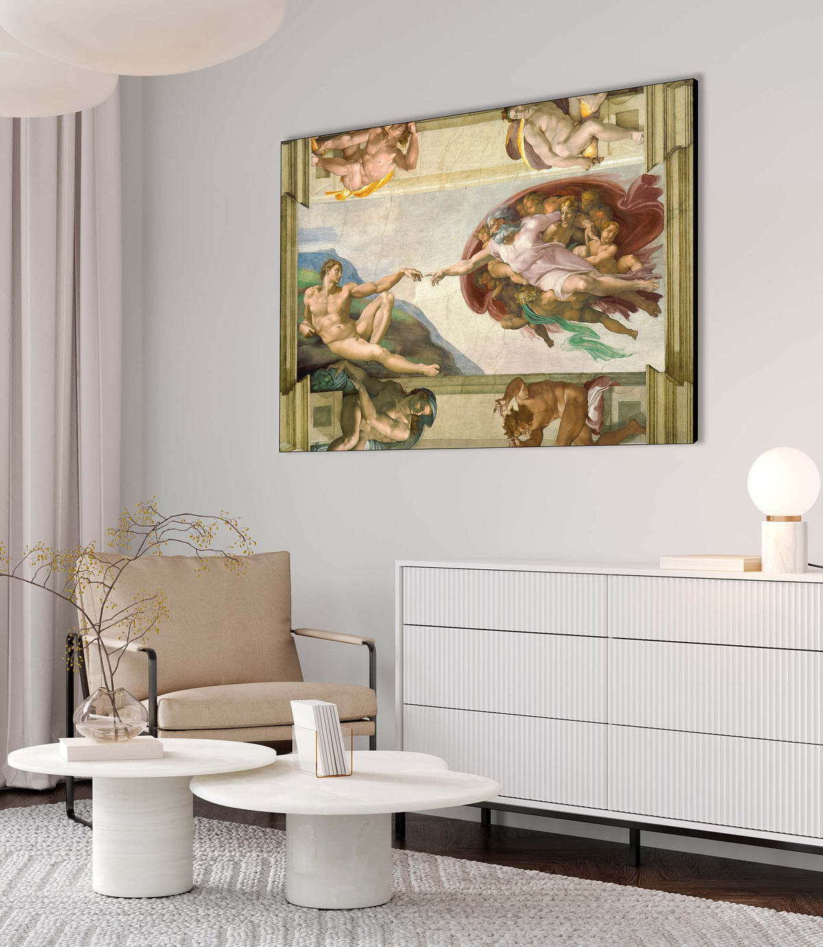 Tableau Toile Michelangelo L'Ivresse De Noé - Reproduction Sur Toile, Fabrication Artisanale Italie