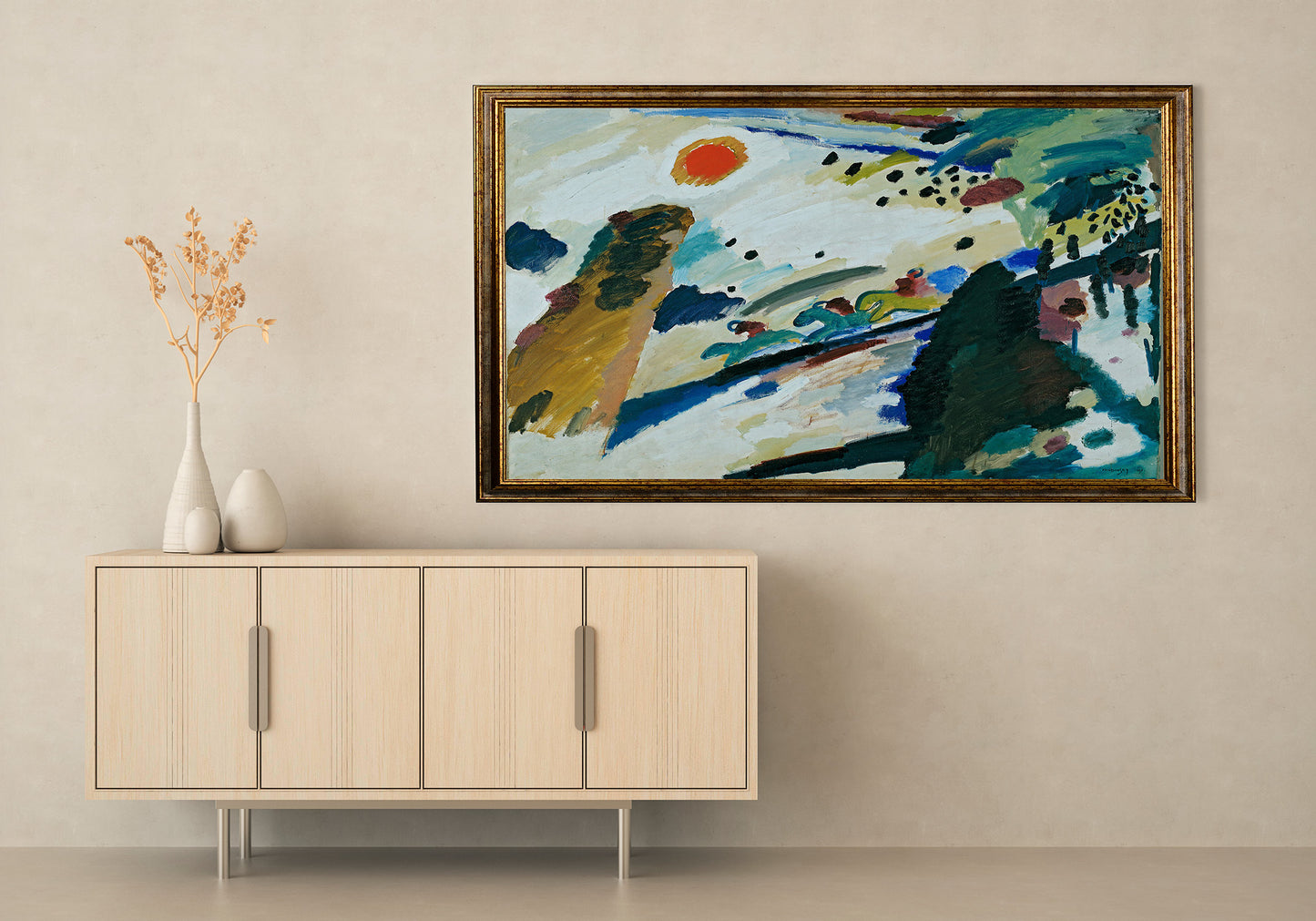 Kandinsky - Paesaggio romantico | Stampa piatta HD o in 3D